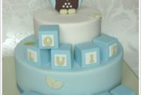 Charming Owl and Building Blocks Baby Shower Cake