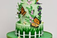 Enchanted Butterfly Garden Cake