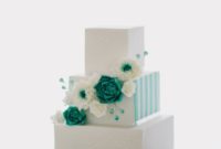 Teal and White Succulent Garden Cake