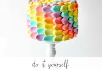 Homemade Rainbow Blossom Cake