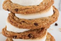 Gooey S’mores Oatmeal Chocolate Chip Cookies