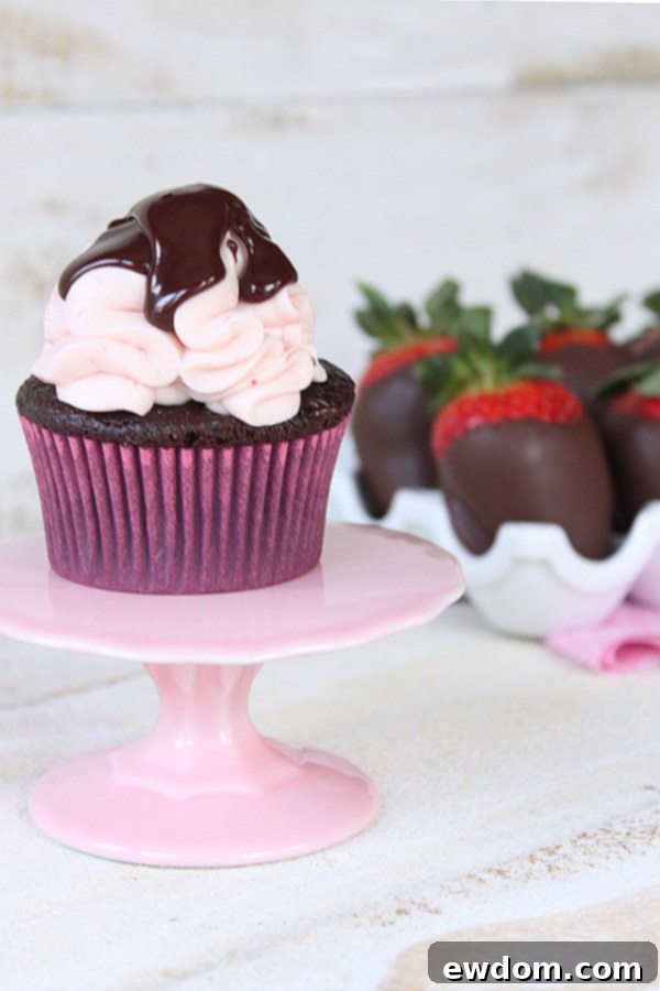 Luscious Strawberry Chocolate Cupcakes 1 featured 19641