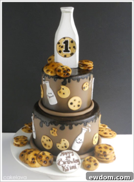 Milk & Cookies Cake by cakelava