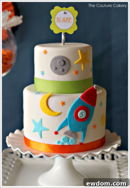Outer Space Birthday Cake Design