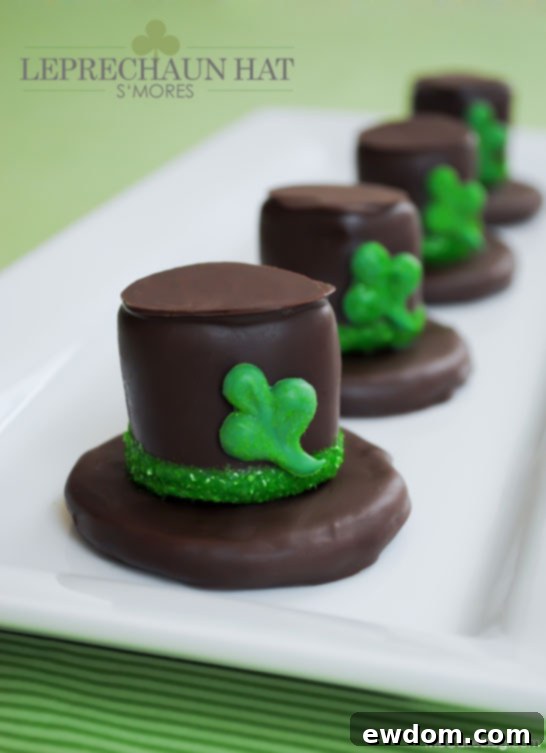 Leprechaun Hat S’mores - a festive St. Patrick’s day treat that the kids will love | Carrie Sellman for TheCakeBlog.com
