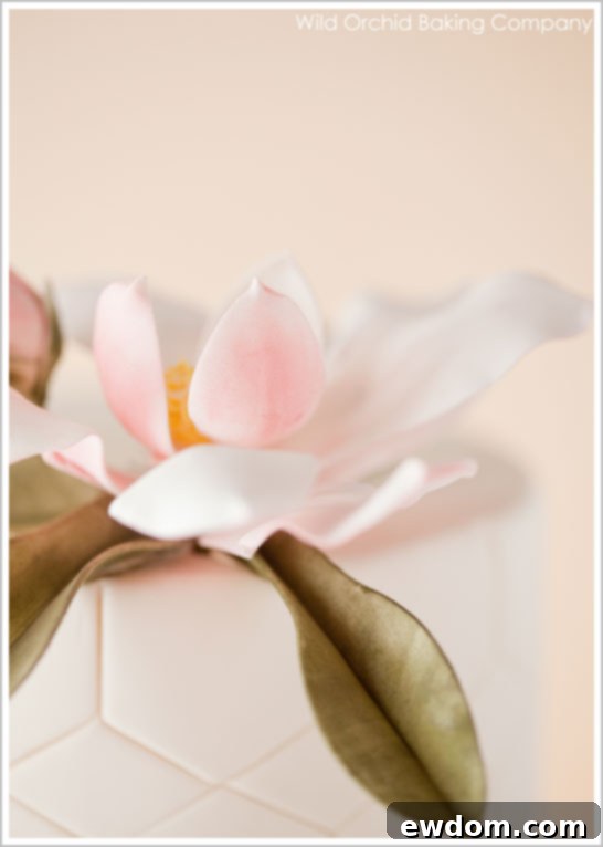 Honeycomb Wedding Cake with Delicate Details Artistic Shot of Honeycomb Wedding Cake Details