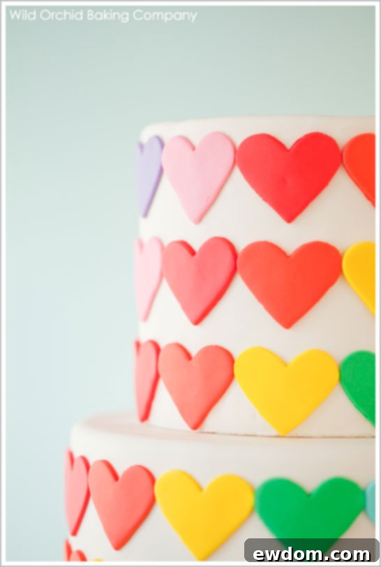 Rainbow Heart Cake