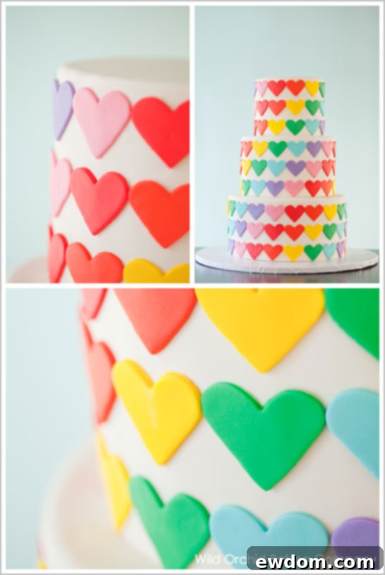 Rainbow Heart Cake