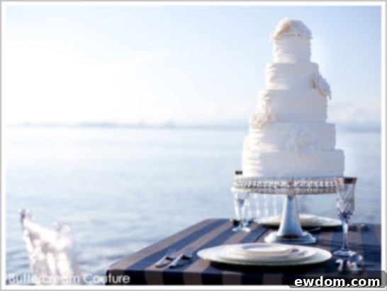 White on White Sailing Wedding Cake