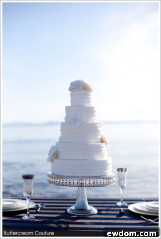 White on White Sailing Wedding Cake