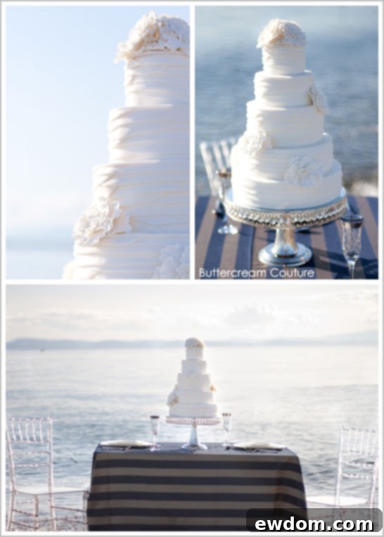White on White Sailing Wedding Cake