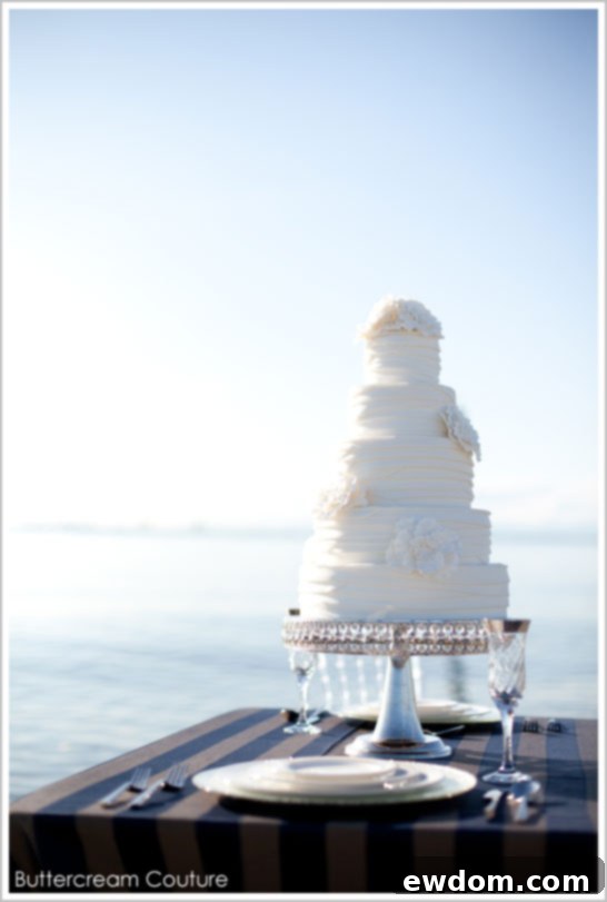 White on White Sailing Wedding Cake
