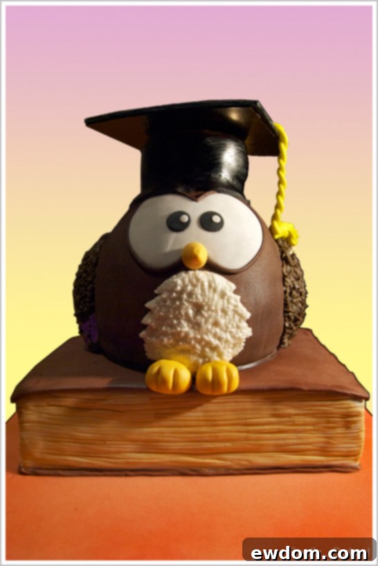 Charming Owl Cake for Graduation Celebration