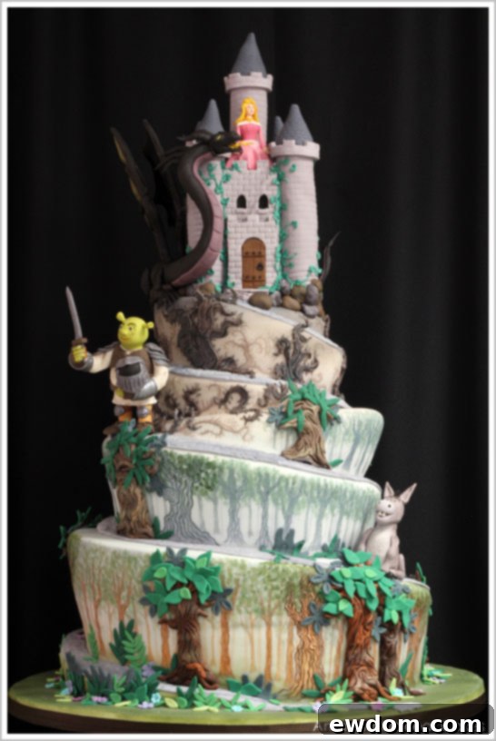 Shrek Castle Cake for Animators Shrek and Sleeping Beauty Castle Cake for Dreamworks Animators