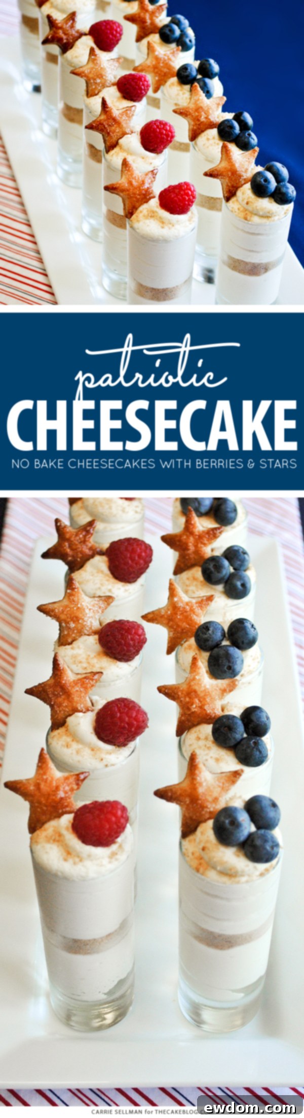Stars and Stripes Cheesecake Delights 2 Stars and Stripes Cheesecake Shots for 4th of July | Easy No-Bake Dessert