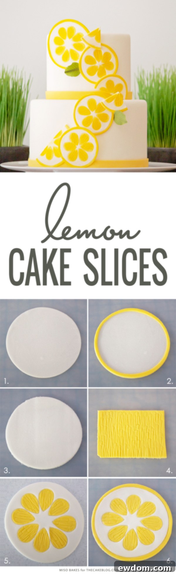 DIY Lemon Slices | how to make these easy cake and cupcake toppers | by Miso Bakes for TheCakeBlog.com