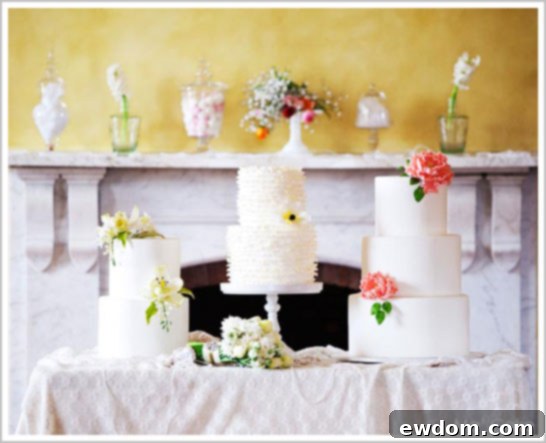 Summery Cake Trio by Ma' Cake in Sydney, Australia. Features elegant ruffles, intricate sugar flowers, and a minimalist design, perfect for luxury events.