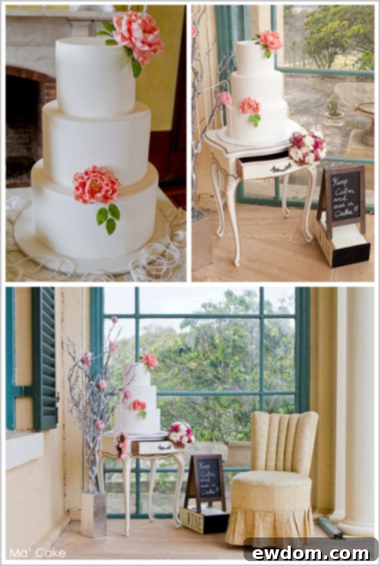 Full display of the Summer Cake Trio by Ma' Cake, featuring the ruffle, floral, and minimalist cakes arranged cohesively, perfect for a grand dessert table.