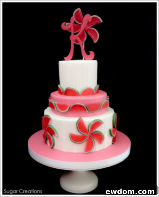 Watermelon Candy Slices Cake by Sugar Creations | TheCakeBlog.com