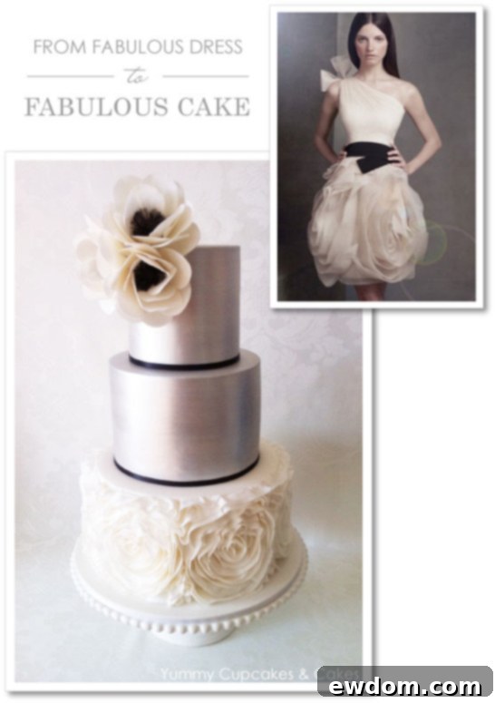 Stunning Vera Wang Inspired Cake by Yummy Cupcakes & Cakes | TheCakeBlog.com Vera Wang Cake by Yummy Cupcakes & Cakes | Luxury Wedding Cake