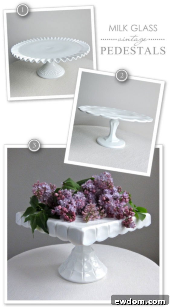 Vintage Milk Glass Cake Pedestals | TheCakeBlog.com Vintage Milk Glass Cake Pedestals for Elegant Dessert Displays