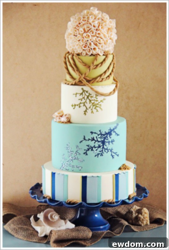 Beach Wedding Cake by Three Little Blackbirds | TheCakeBlog.com Beach Wedding Cake by Three Little Blackbirds | TheCakeBlog.com