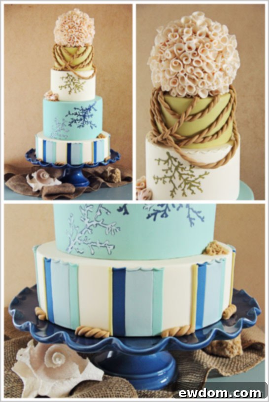 Beach Wedding Cake by Three Little Blackbirds | TheCakeBlog.com Beach Wedding Cake by Three Little Blackbirds | TheCakeBlog.com