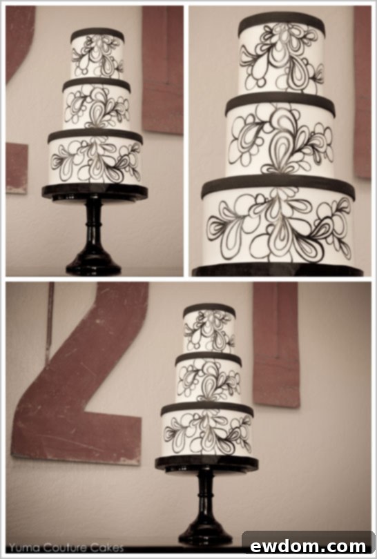 Mod Black & White by Yuma Couture Cakes  |  TheCakeBlog.com