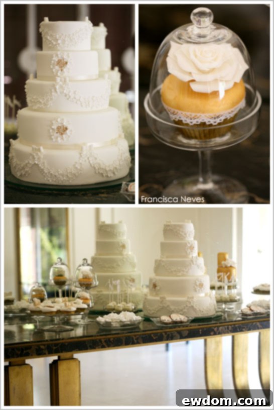 Elegant White & Gold Wedding Monogram Cookies | TheCakeBlog.com