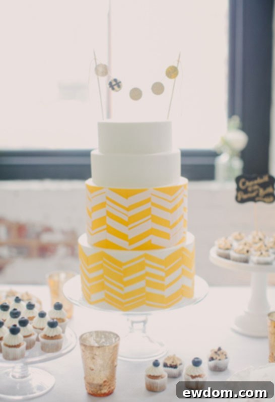 Golden Chevron Sweetscape 2 Gold & Chevron Dessert Table by Lael Cakes | TheCakeBlog.com - An Introduction to Elegance