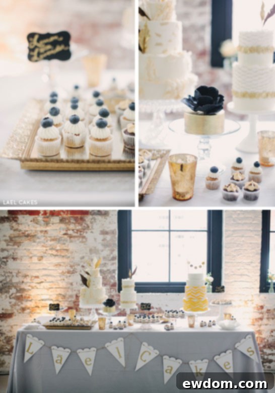 Golden Chevron Sweetscape 3 Gold & Chevron Dessert Table by Lael Cakes | TheCakeBlog.com - Iconic Chevron Cake