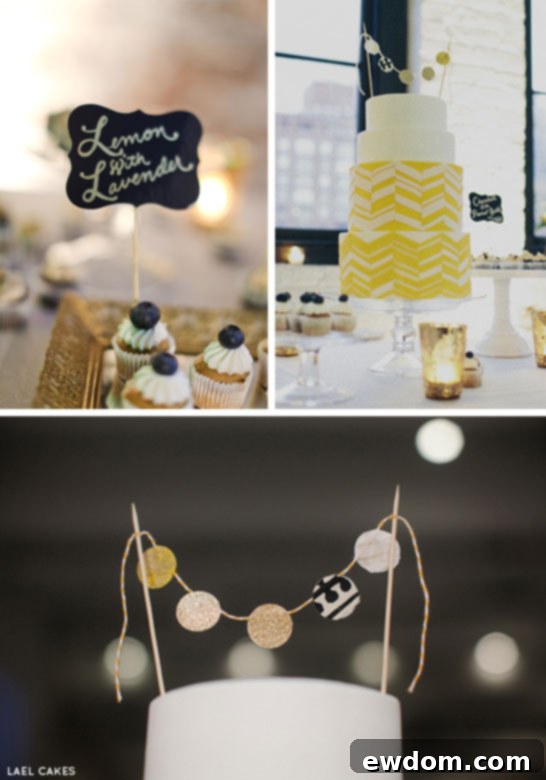 Golden Chevron Sweetscape 4 Gold & Chevron Dessert Table by Lael Cakes | TheCakeBlog.com - Ruffled & Geometric Cake