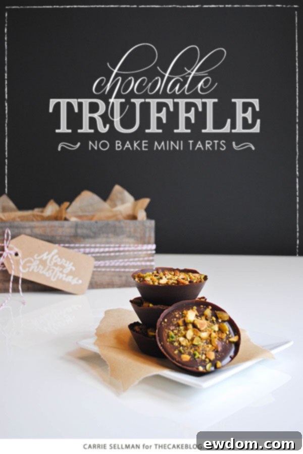 No Bake Chocolate Truffle Tarts | perfect for holiday gift giving | by Carrie Sellman for TheCakeBlog.com