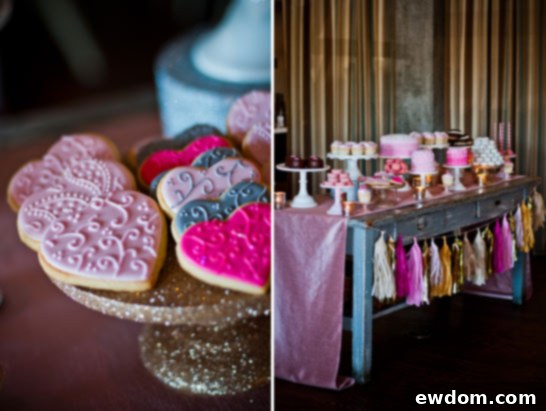 Love The Bare Necessity 12 Artfully Arranged Pink French Macarons with Gold Accents