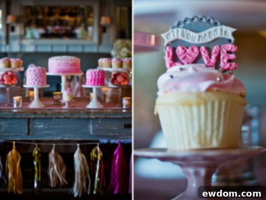 Love The Bare Necessity 3 Elegant Pink and Gold Valentine's Dessert Table with Assorted Treats
