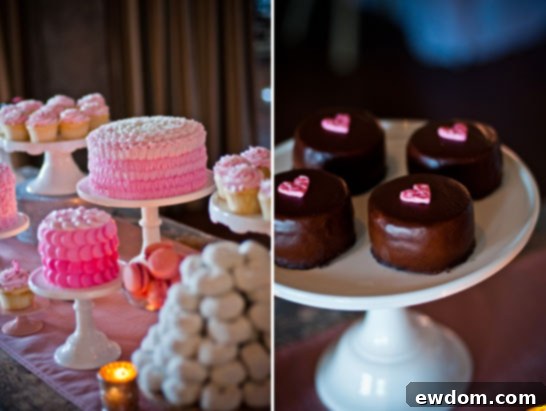 Love The Bare Necessity 5 Variety of Pink and Gold Valentine's Cake Pops and Macarons