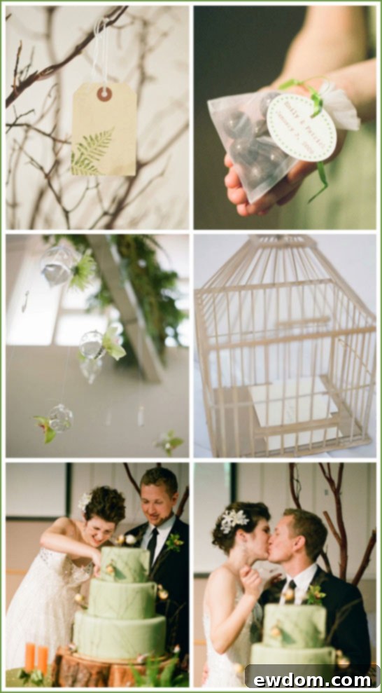 Woodland Wedding Reception Details - Brown and Green Theme