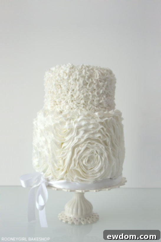 White on White Ruffles by RooneyGirl BakeShop | TheCakeBlog.com