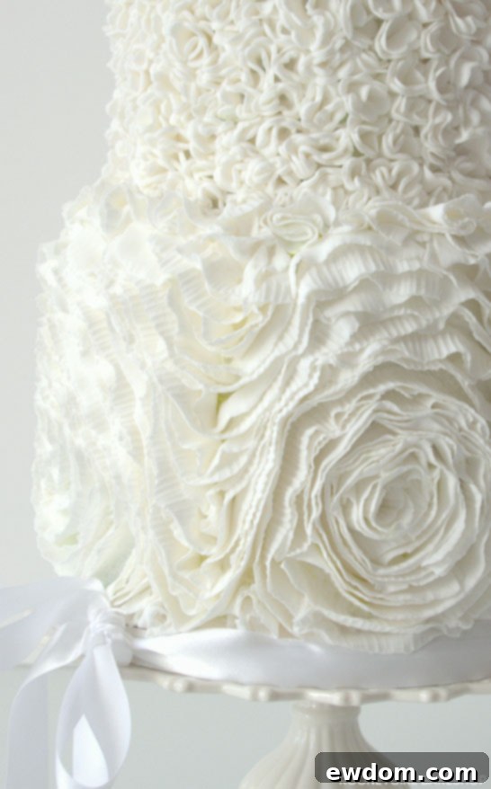 White on White Ruffles by RooneyGirl BakeShop | TheCakeBlog.com