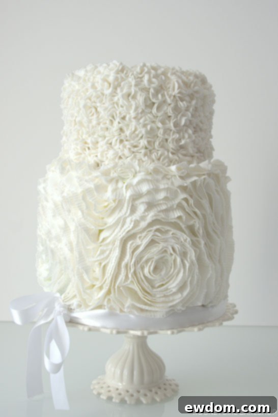 White on White Ruffles by RooneyGirl BakeShop | TheCakeBlog.com