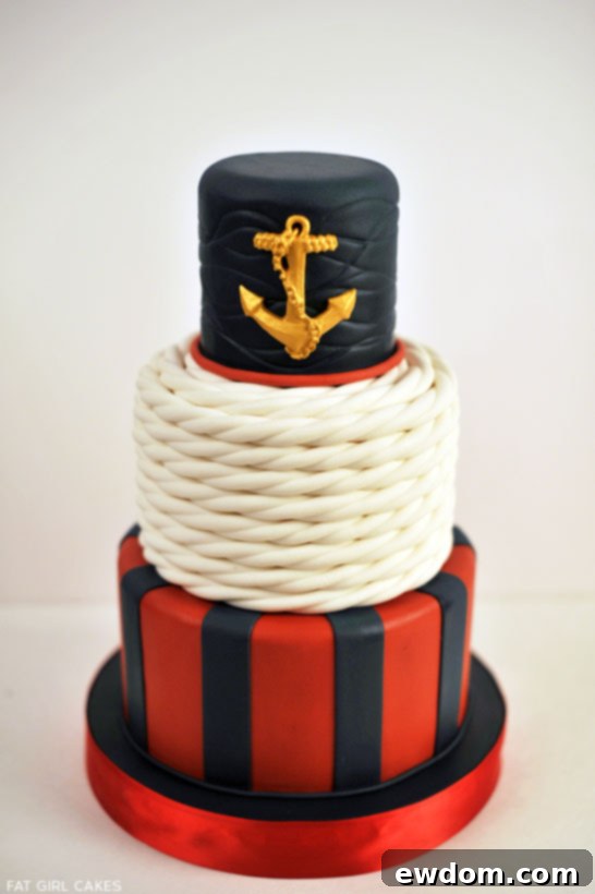 Nautical Cake by Fat Girl Cakes | TheCakeBlog.com