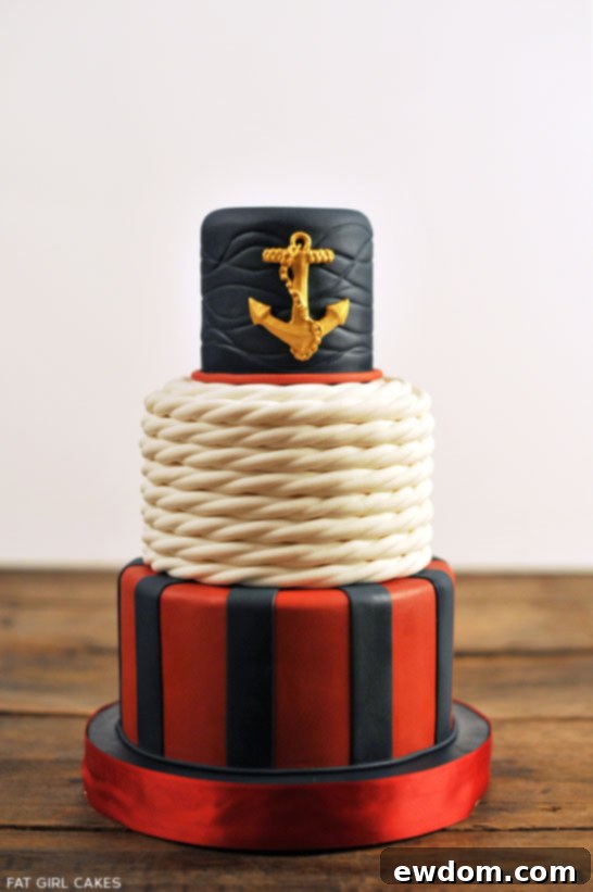 Nautical Cake by Fat Girl Cakes | TheCakeBlog.com
