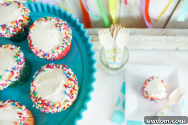 Vibrant Funfetti Cupcakes 7 Funfetti Cupcakes with Vanilla Buttercream and Rainbow Sprinkles