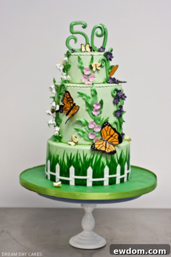 Butterfly Garden by Dream Day Cakes | TheCakeBlog.com