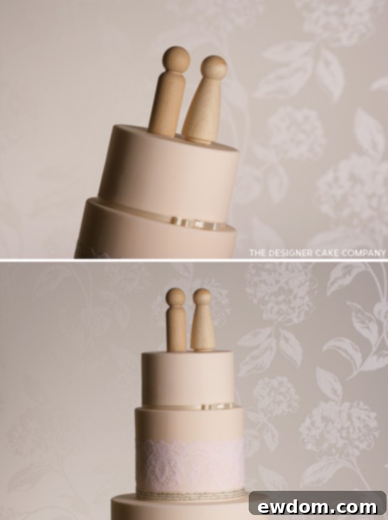 Floral Grandeur 3 Elegant multi-tiered wedding cake with pastel petals by The Designer Cake Company
