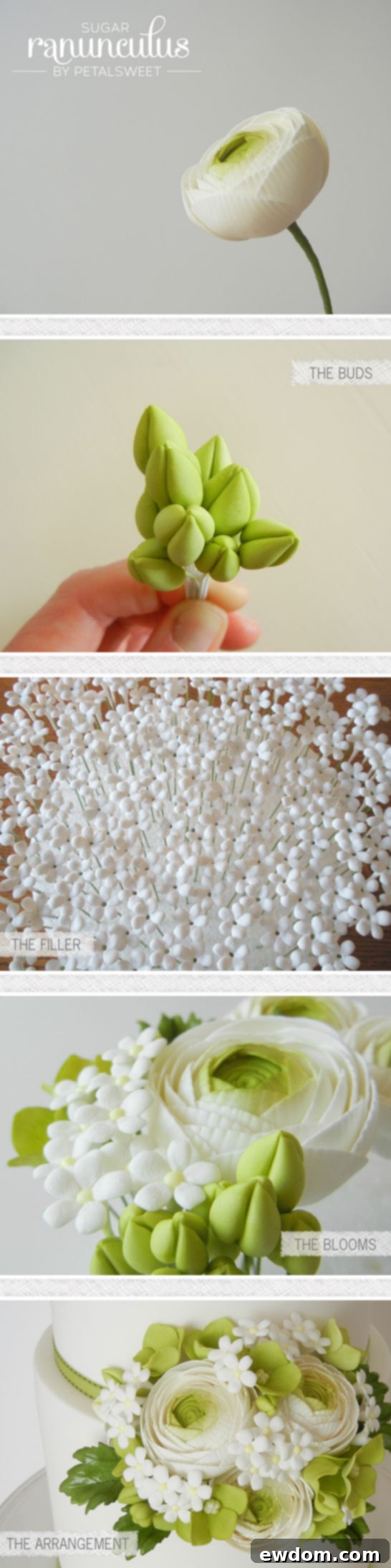 Sugar Ranunculus by Petalsweet | TheCakeBlog.com