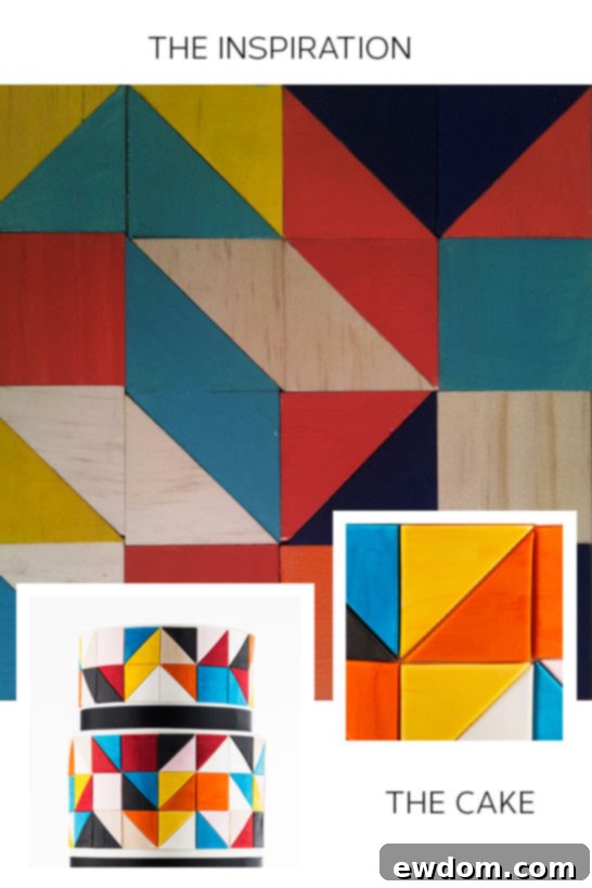 Close-up of the impeccable smooth finish and sharp edges of an AK Cake Design cake