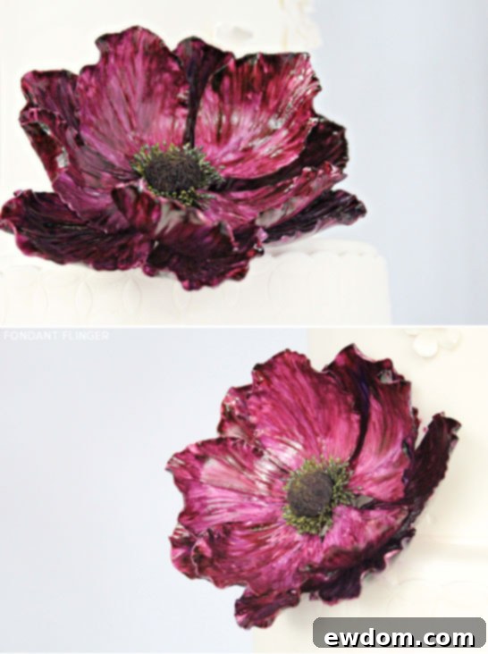 Amethyst Anemone Dream 4 Purple Anemone Cake by Fondant Flinger | TheCakeBlog.com