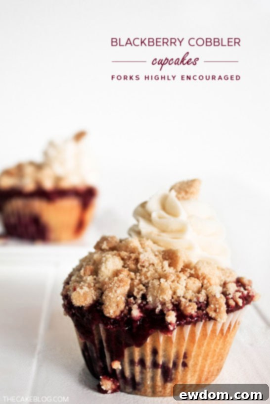 Blackberry Cobbler Cupcakes | TheCakeBlog.com