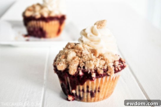 Blackberry Cobbler Cupcakes | TheCakeBlog.com
